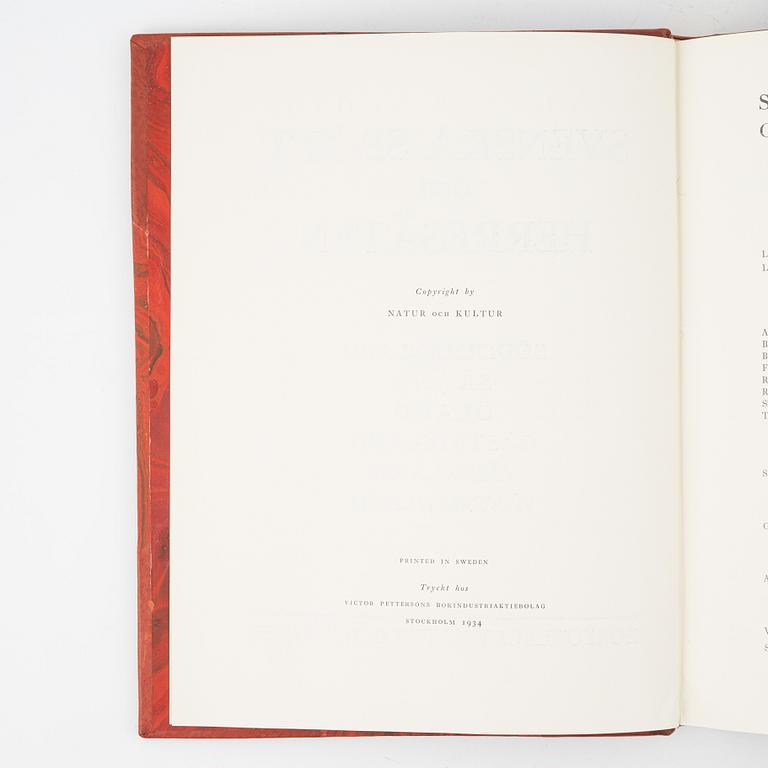 Bokverk, Svenska slott och herresäten, ny samling, 3 + 1 volymer, Natur och Kultur, Stockholm, 1932-1934.