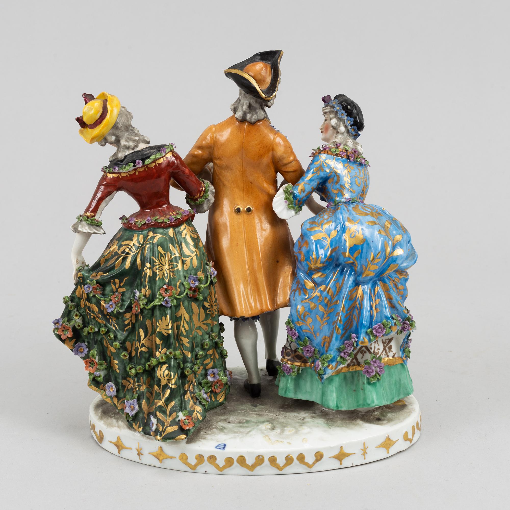 A rokoko style porcelain figurine group, Europe, early 20th century.
