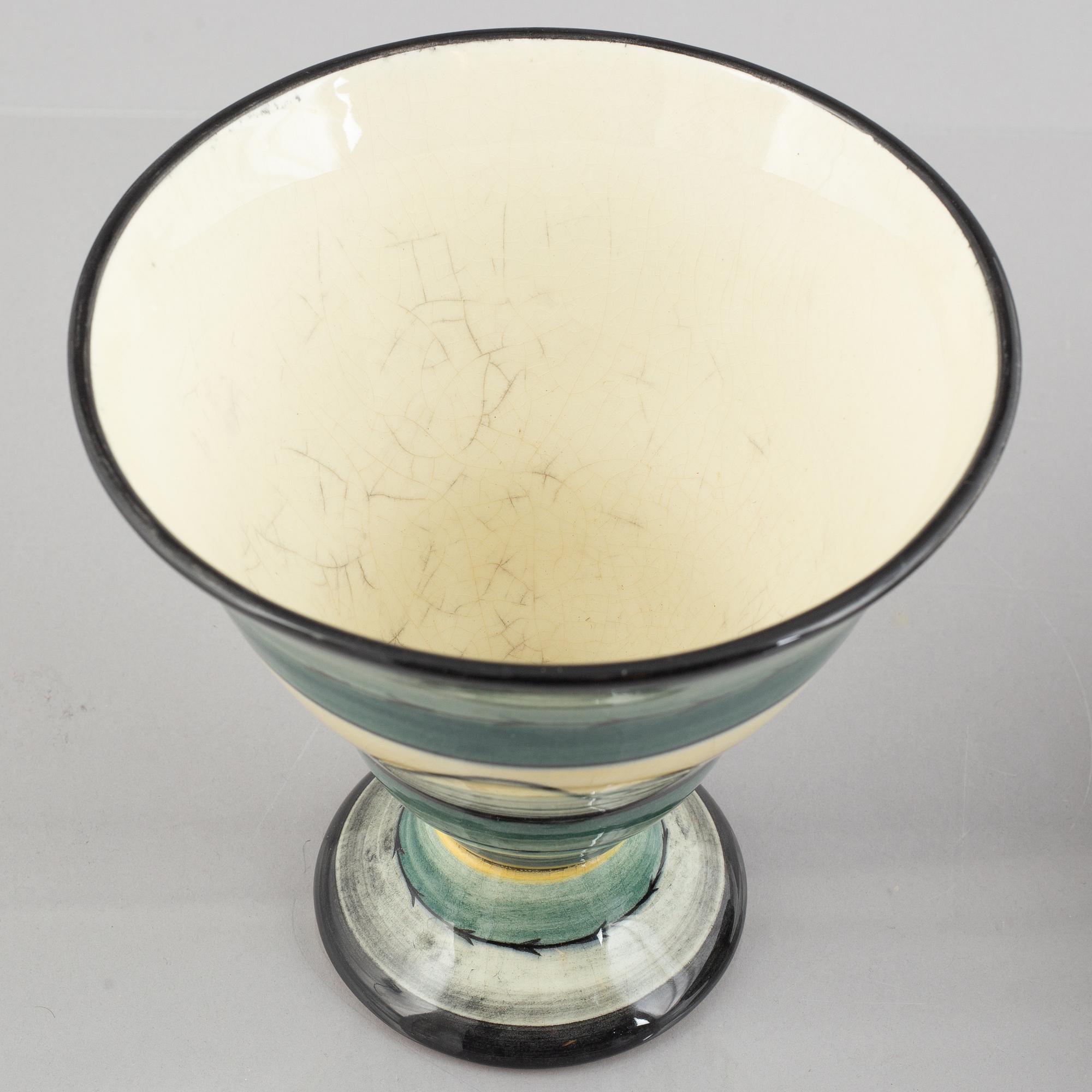 Ilse Claesson, skål och vas, Rörstrand, 1920/30-tal.