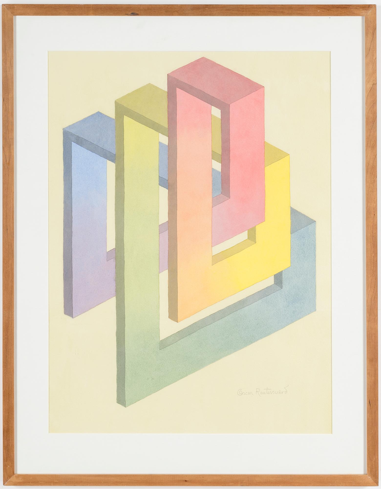 OSCAR REUTERSVÄRD, mixed media, signed.
