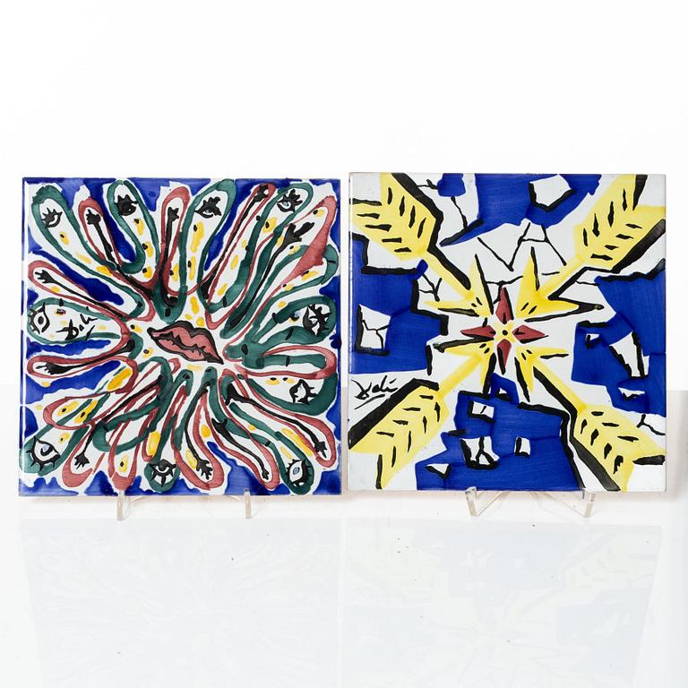 Salvador Dalí, after. Twelve earthenware tiles, late 20th Century.