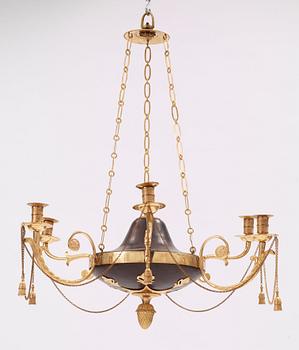AMPEL, för sex ljus. Sengustaviansk, 1800-talets början.