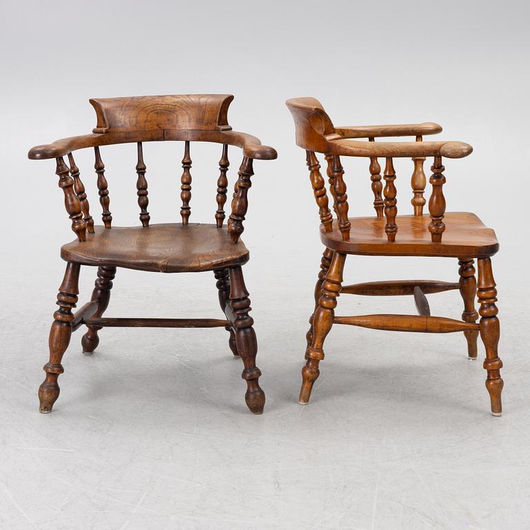 Four armchairs, late 19th century.