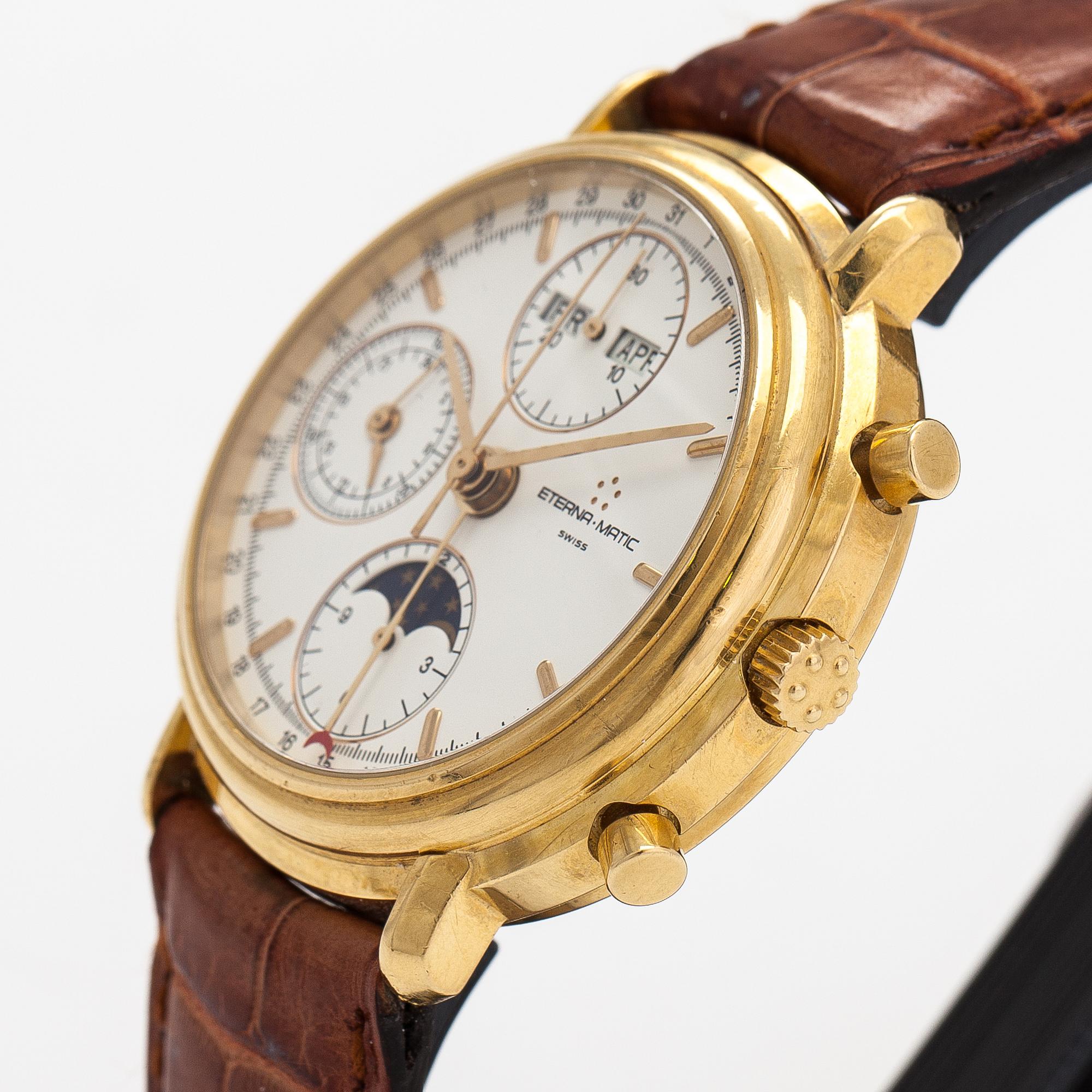 Eterna, Les Historiques, Moophase, wristwatch, 37.5 mm.