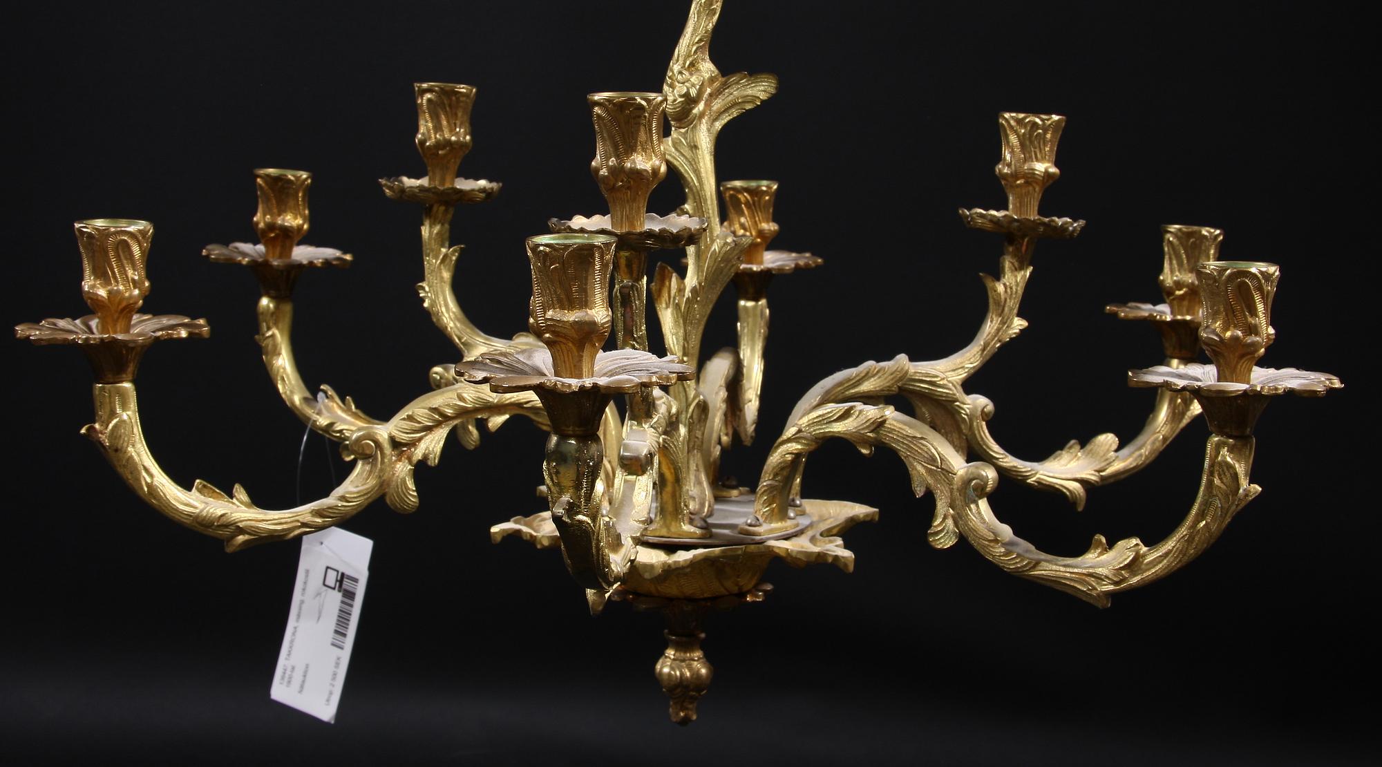 LJUSKRONA, mässing, rokokostil. 1900-tal. H ca 51.