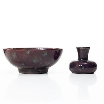 Wilhelm Kåge, An 'Argenta' bowl and vase, Gustavsberg.