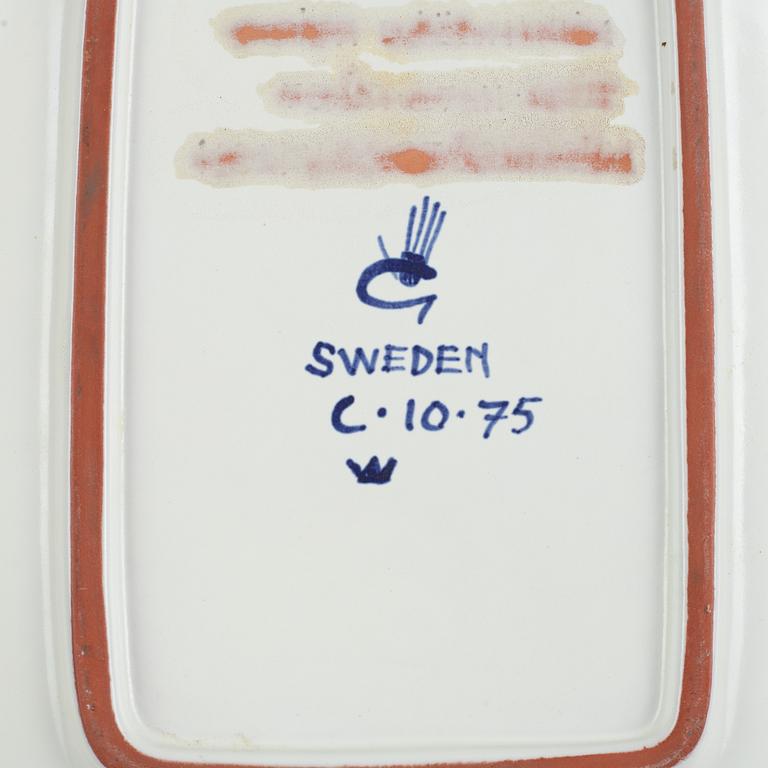 Stig Lindberg, a faience dish, Gustavsbergs studio.