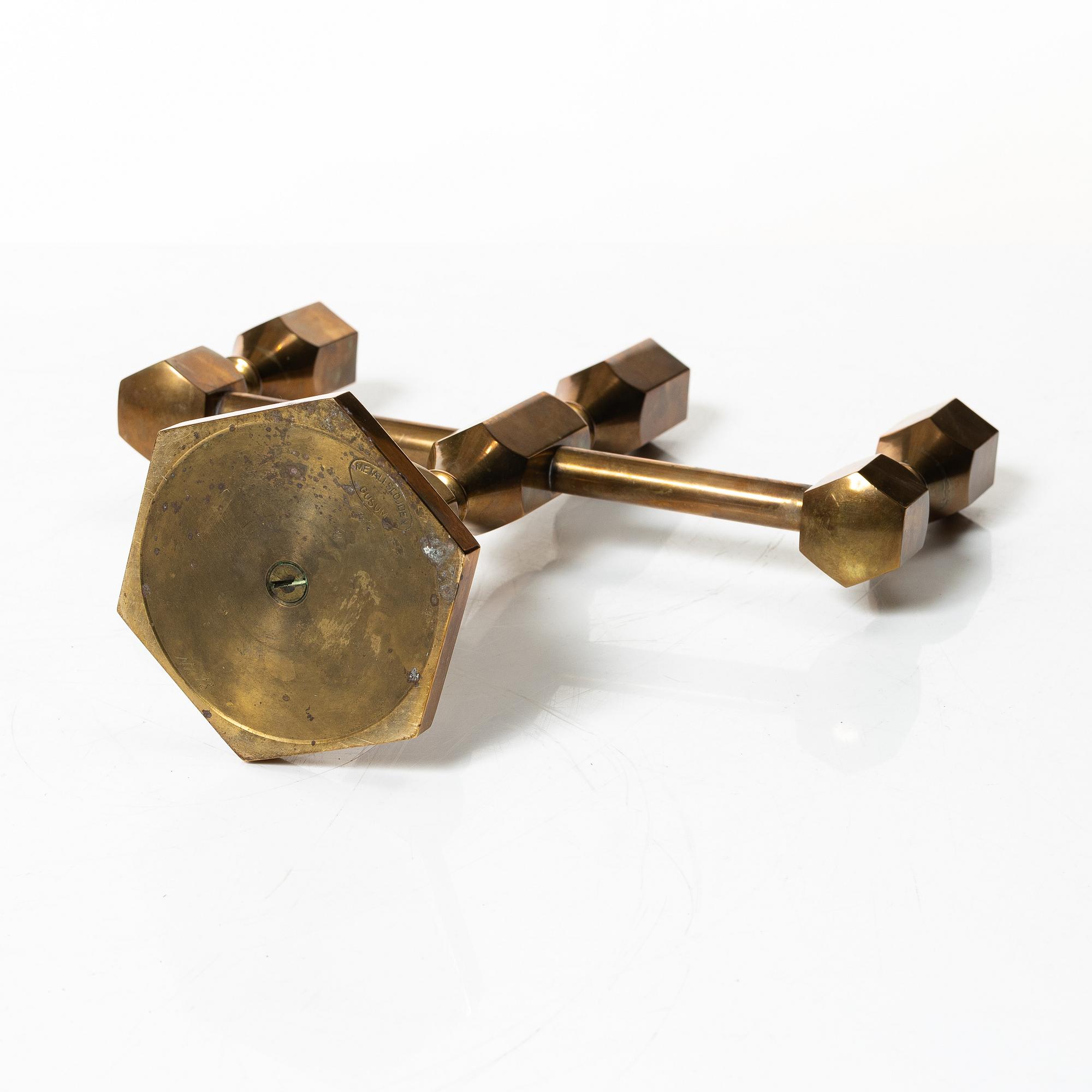 Lars Bergsten, a, chandelier and a candelabrum, Metallsjöjden Gusum, 1978.