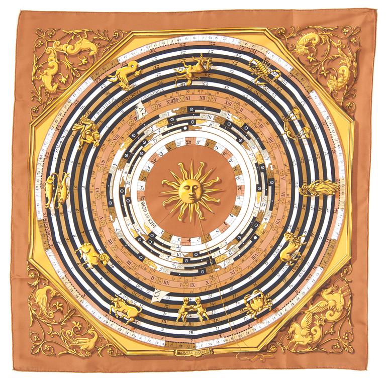HERMÈS, a silk scarf, "Dies et Hore".