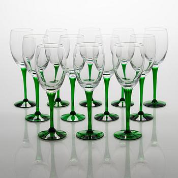 Saara Hopea, A 12-piece set of 'Traviata' wine glasses, Nuutajärvi, Finland.
