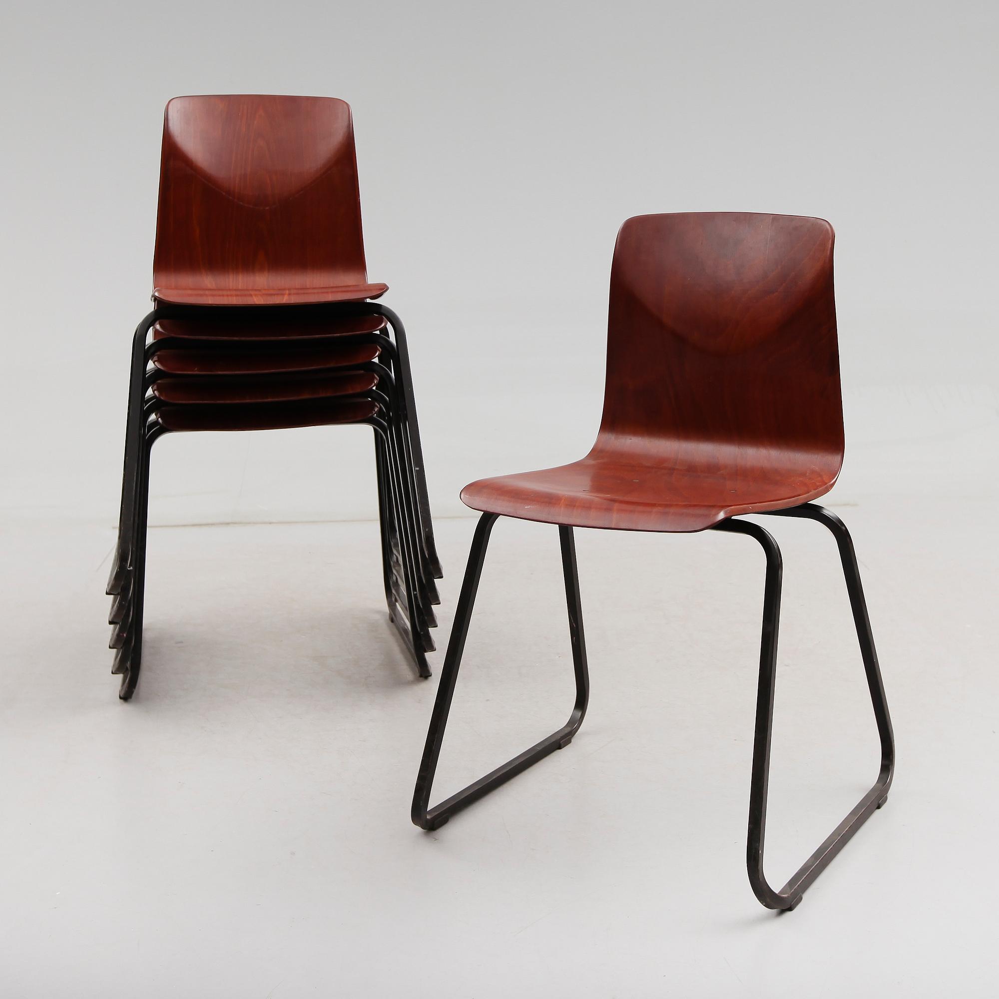 STOLAR, 6 st, Thur-op-seat, Pagholz, Västtyskland, 1960-tal.