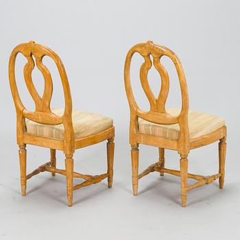 Six late 18th century gustavian chairs, so called medallion model.