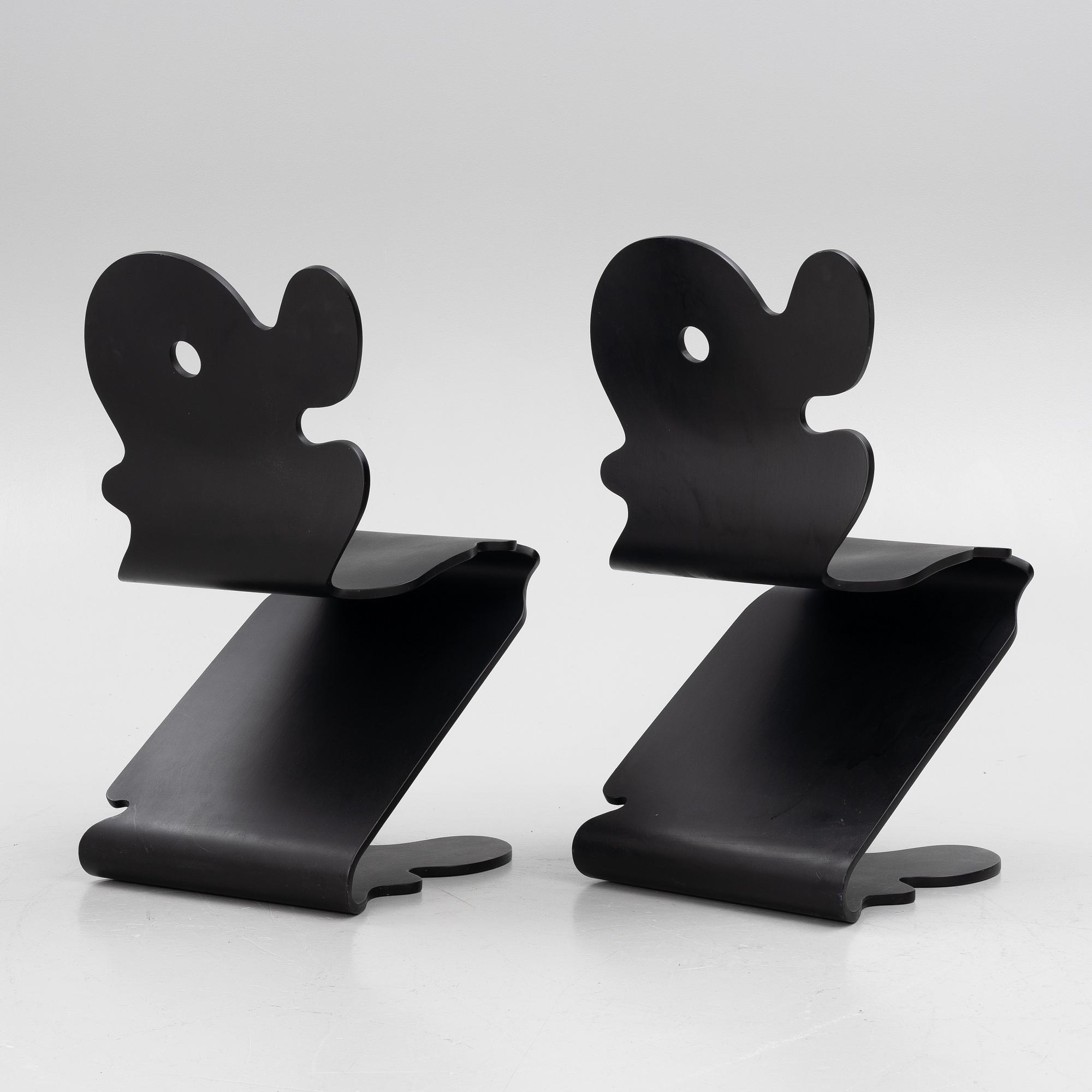 Verner Panton, chairs, a pair, "Pantonic 5000 chair", Studio Håg, Norway, 1990s.