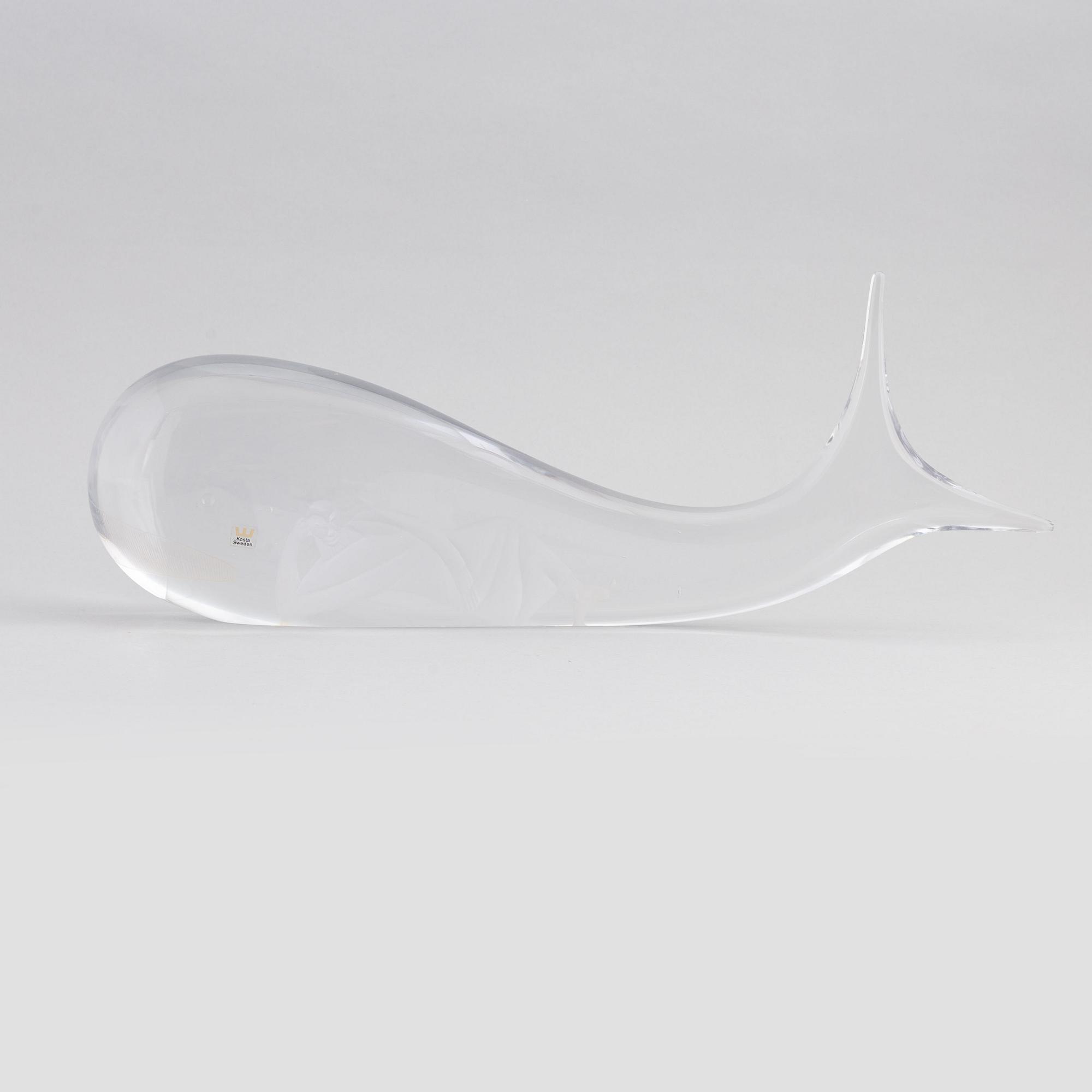 Vicke Lindstrand, a signed glass sculpture from Kosta.