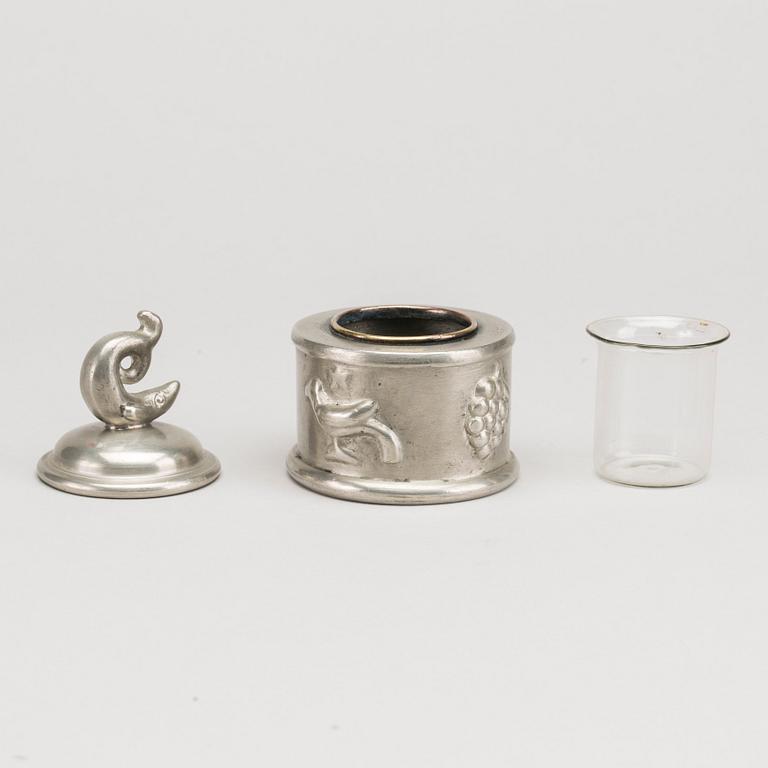 A Swedish Svenskt Tenn pewter ink stand 1925.