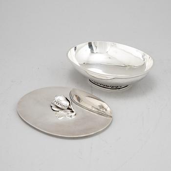 Sven Carlman, skål med lock, silver, CF Carlman, Stockholm 1950.