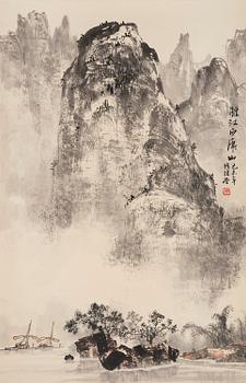 Unidentified artist, Mountainious landscape, China, 20th century.