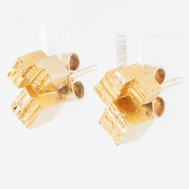 Björn Weckström, earrings, a pair, "Gold Towers", 18K gold, Lapponia.