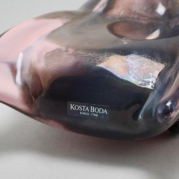 A glass sculpture by Olle Bronzén for Kosta Boda, limited edition 300, signed.