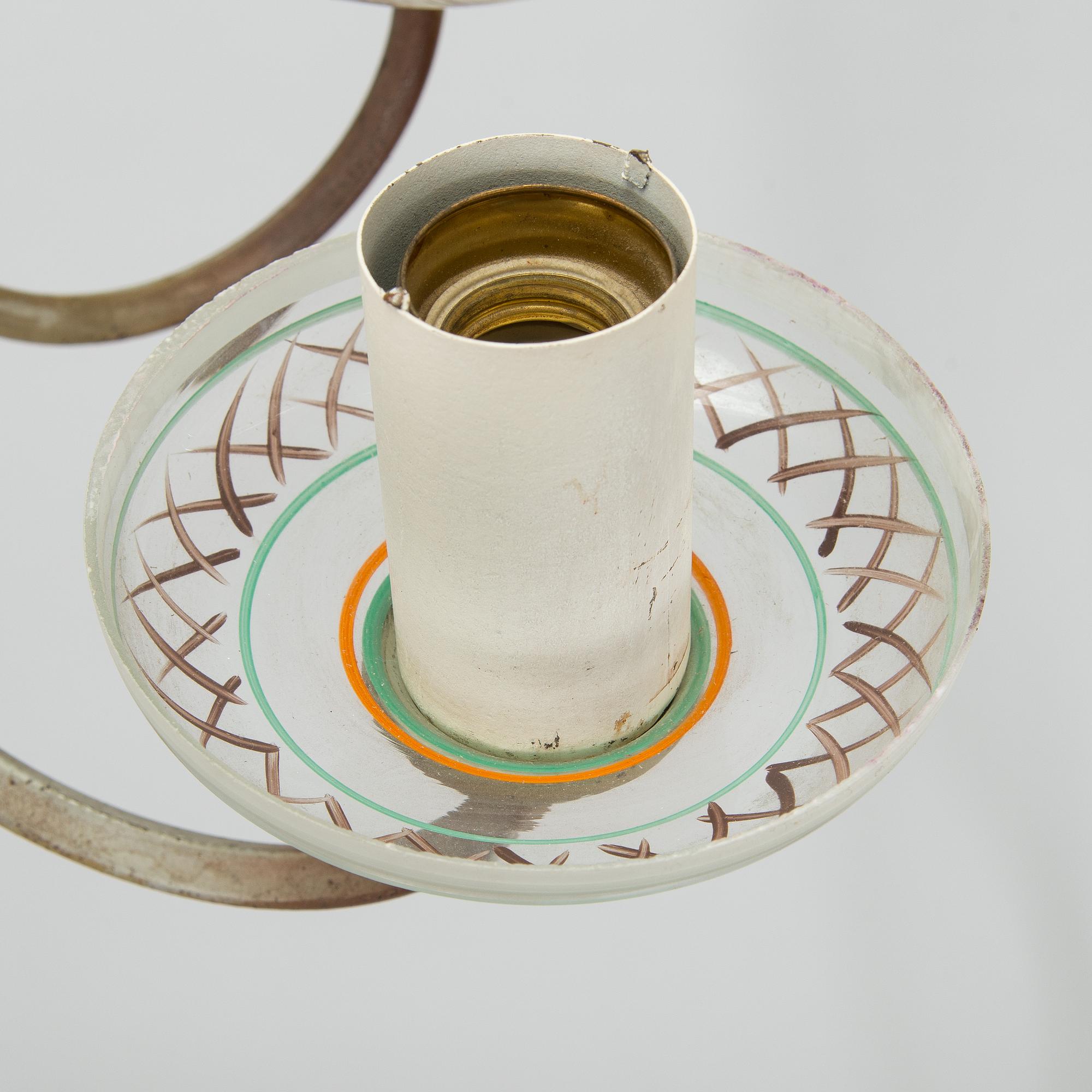 Paavo Tynell, A 1940s '1752/8' chandelier, for Taito and Kauklahden Lasitehdas. Finland.