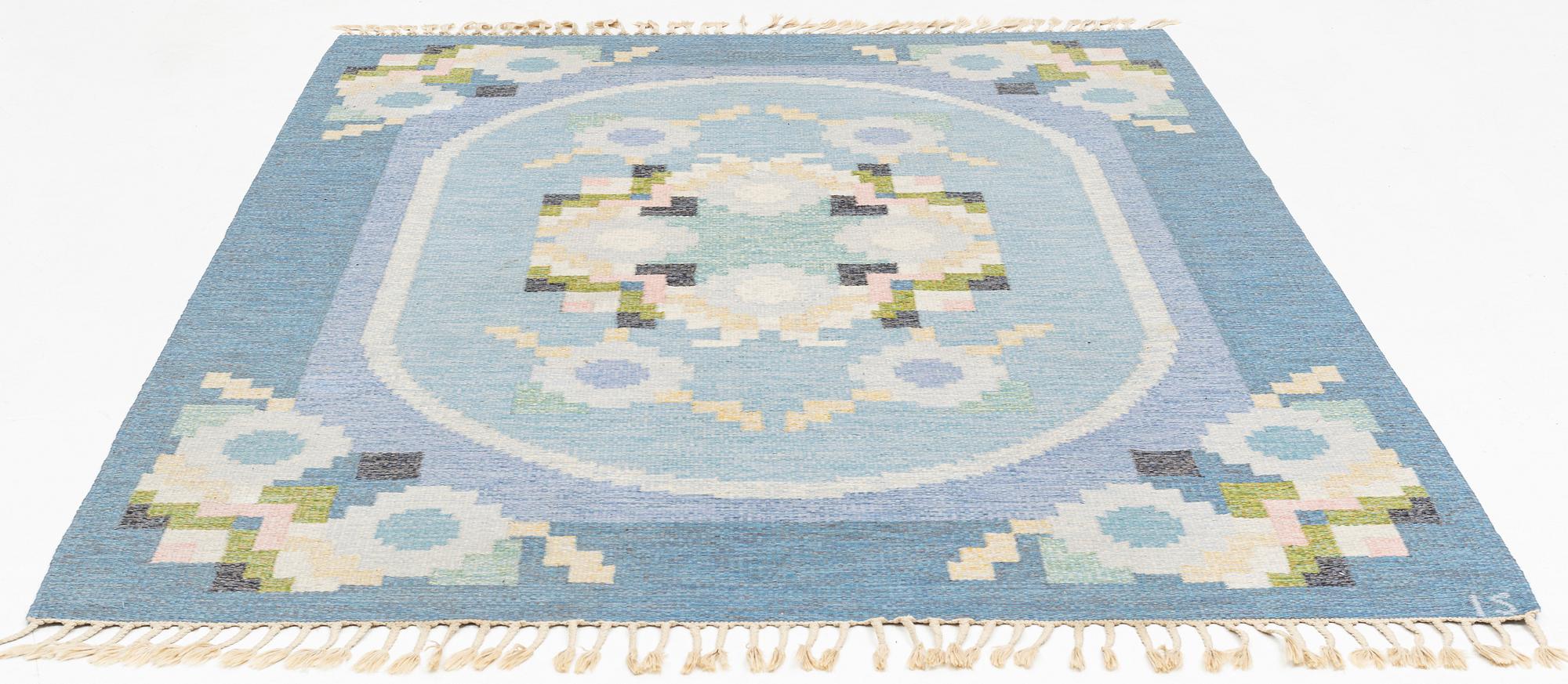 Ingegerd Silow, matta, rölakan, "Malmsjön", signerad, ca 278 x 199 cm.