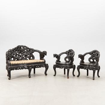 Furniture set, three pieces, China, circa 1900.