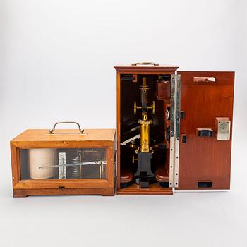 A Microscope and a Barograph first half of the 20th century.