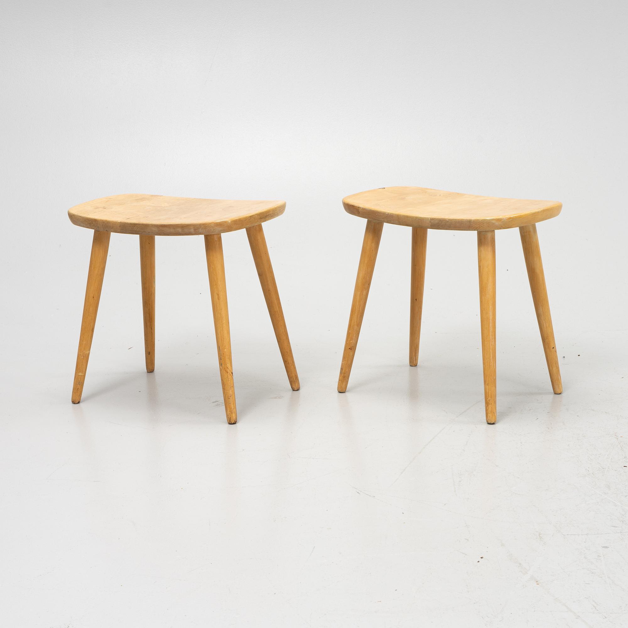 Yngve Ekström, a pair of 'Palle' stools, second half of the 20th Century.