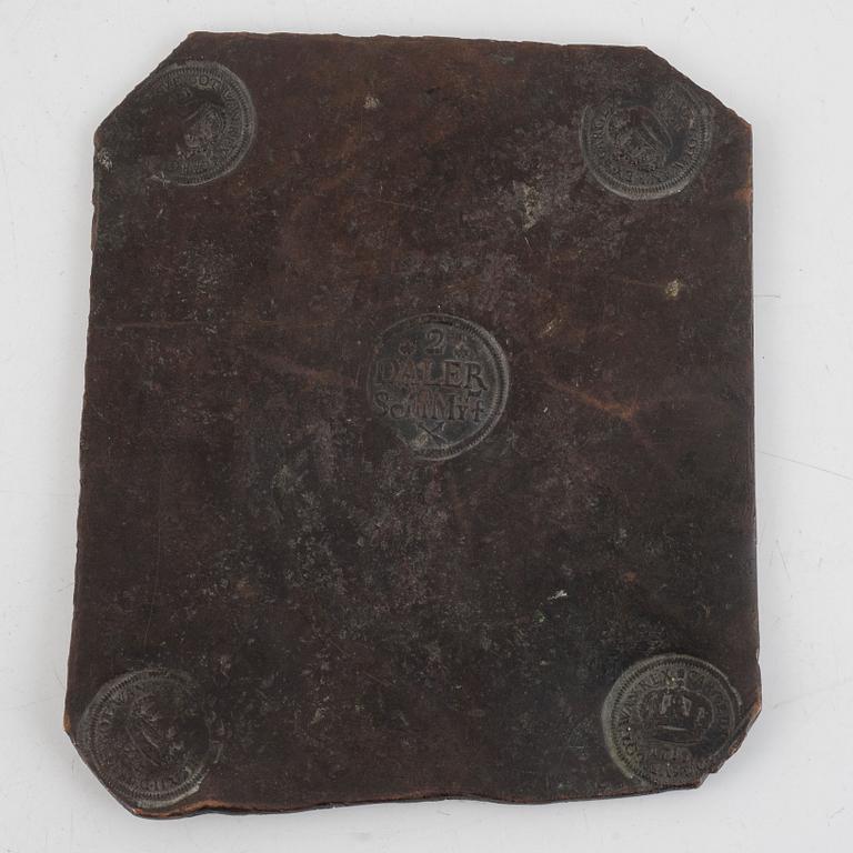 Karl XII, plåtmynt, 2 daler silvermynt, 1713.