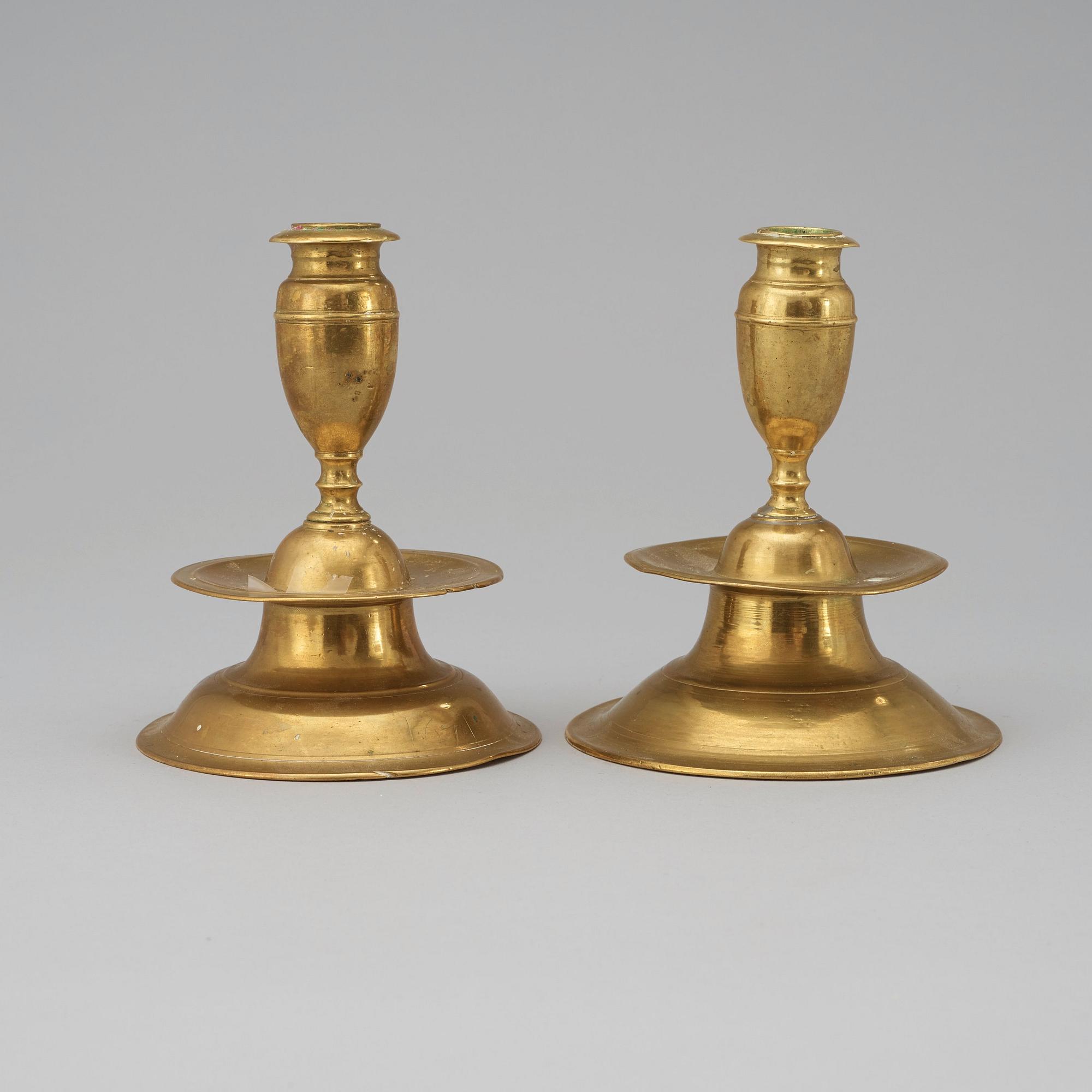 Two matched Swedish Baroque candlesticks, circa 1700.