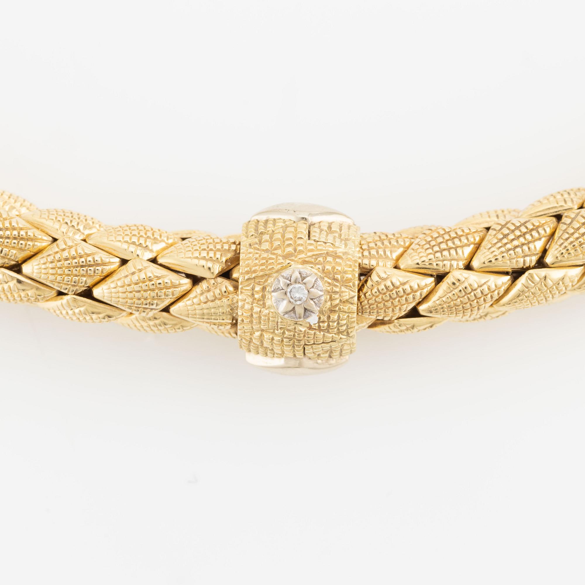 Necklace 18K gold and white gold "Stretch", Chimento.