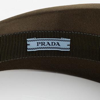 Prada, A green satin headband.