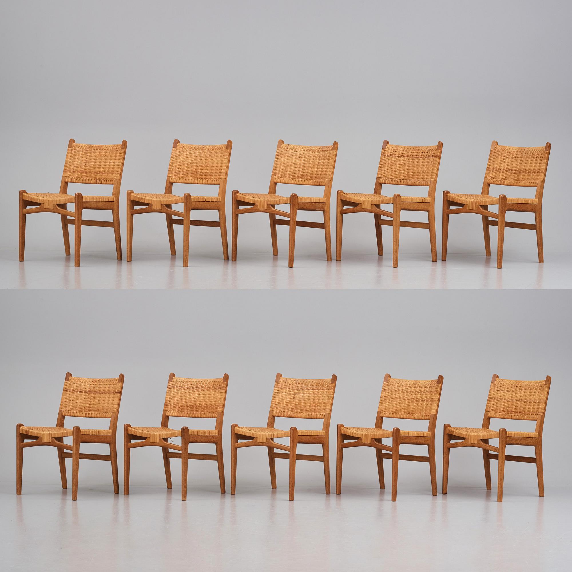 Hans J. Wegner, stolar, 10 st "CH31", Carl Hansen & Son, Danmark 1950-tal.