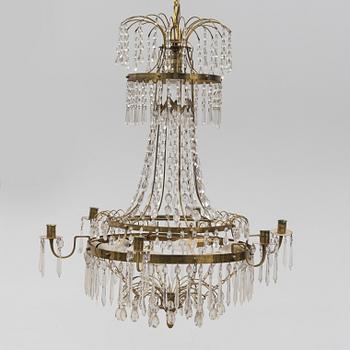 A late Gustavian chandelier, circa 1800.