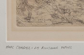MARC CHAGALL, originaletsning. Signerad i plåten.