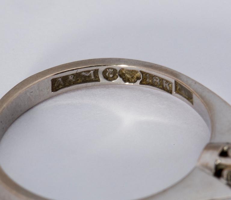 RING, 18 k vitguld med diamant ca 0.56 ct. Andersson & Magnus, Göteborg. Vikt ca 3 g.
