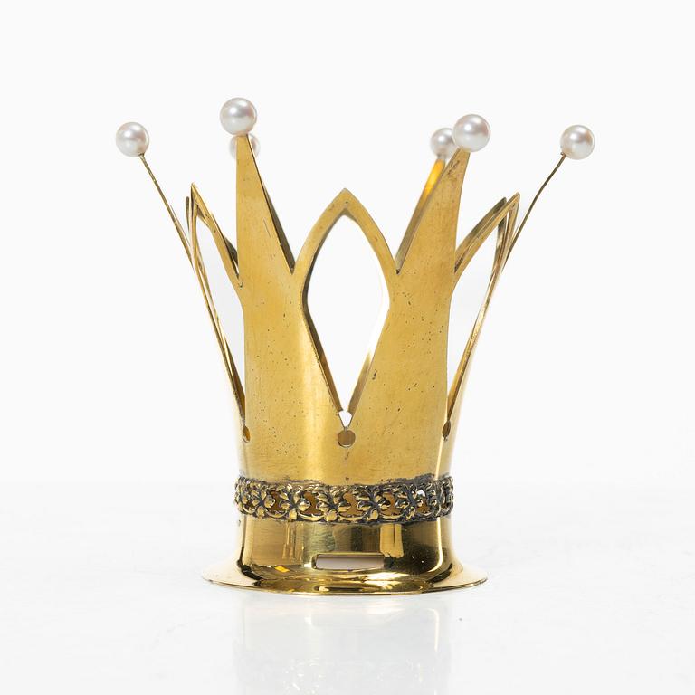 A silver gilt bridal crown, mark of Ceson Guldvaru Ab, Gothenburg 1965.