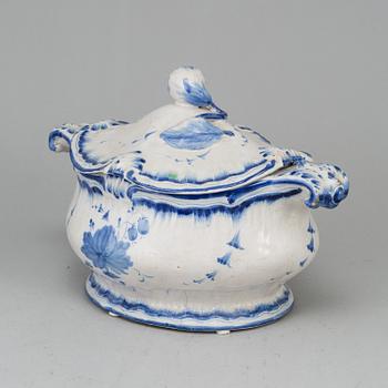 An 18th Century faience tureen with cover,  Stralsund.