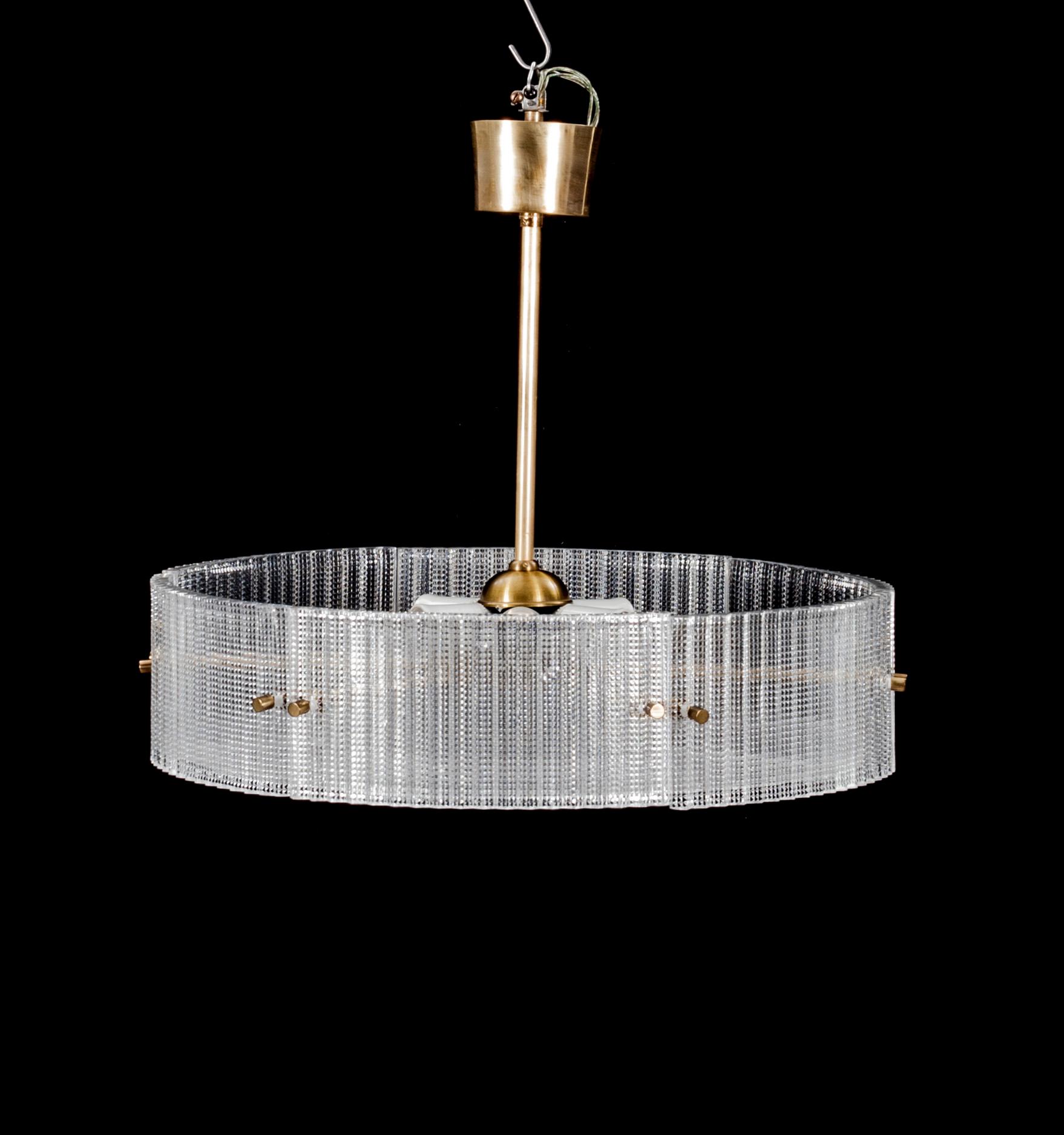 TAKLAMPA, glas. Carl Fagerlund, Orrefors. 1900-tal.