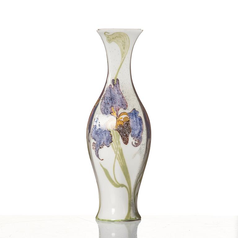 Rozenburg den Haag, a painted eggshell porcelain vase, Holland circa 1900.