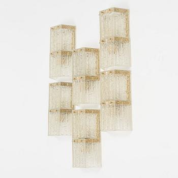 Six glass wall lights, second half of the 20th century.