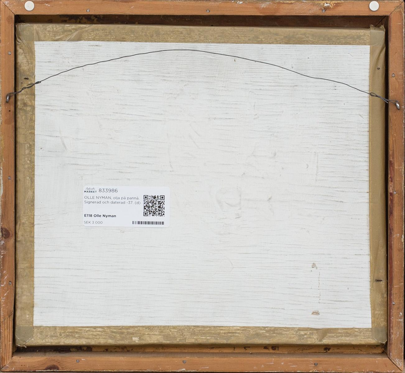 OLLE NYMAN, olja på pannå. Signerad och daterad -37.