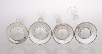 SIRKKU KUMELA-LEHTONEN, LJUSSTAKAR, 4 st, glas, Kumela 1969-1970-tal.