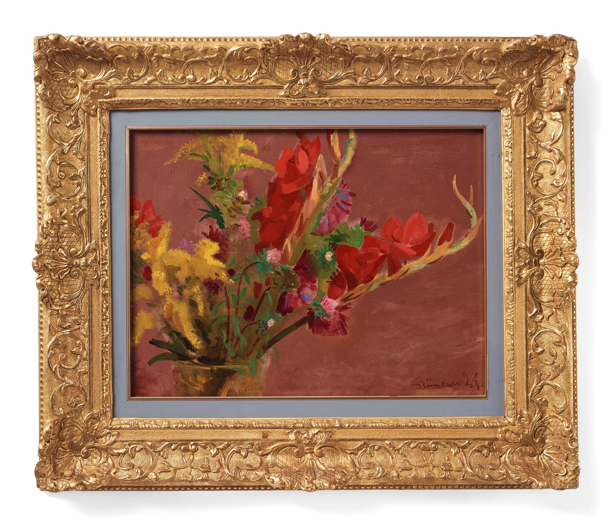 Isaac Grünewald, Still life with flowers.