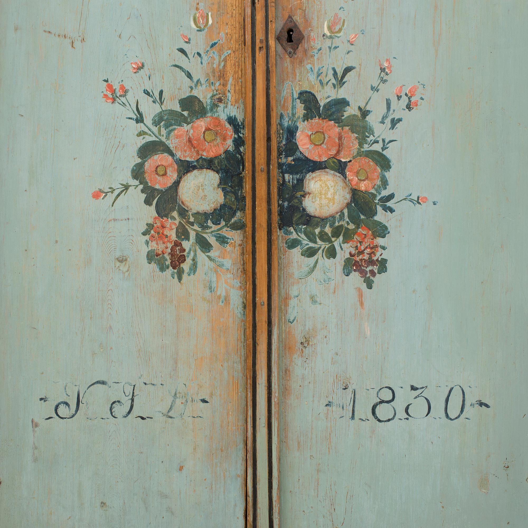 DUBBELSKÅP, allmoge, Jämtland. Daterad 1830.