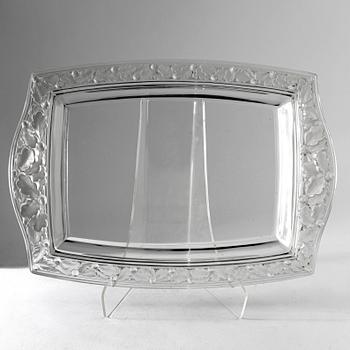 René Lalique,  a 1940s chene moulded glass tray.