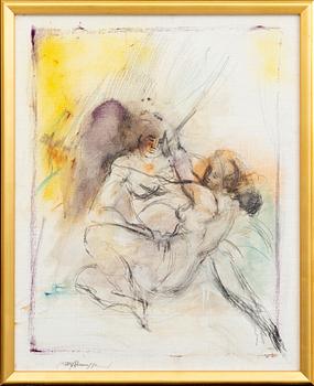 BO ÅKE ADAMSSON, mixed media on canvas, signed.