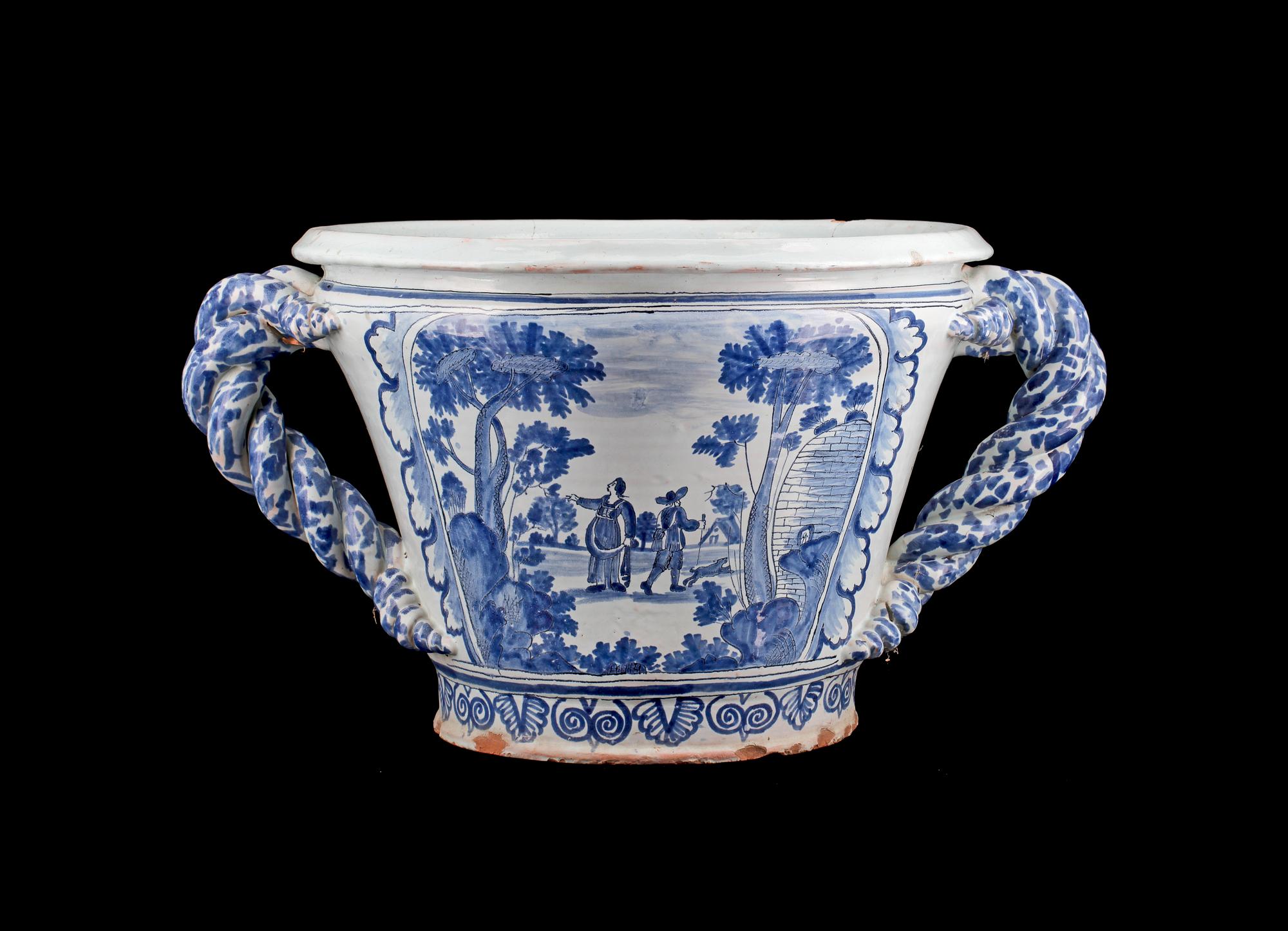 TRÄDGÅRDSURNA, fajans, troligen 1800-tal.