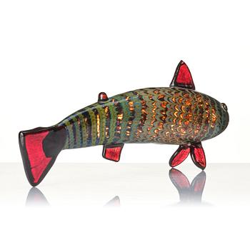 Oiva Toikka, a glass sculpture of a fish, Nuutajärvi Notsjö Iittala, Finland, ed. 124/150.