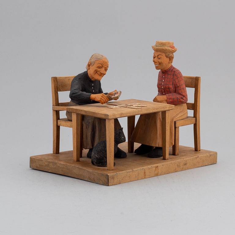 HERMAN ROSELL, sculture, painted wood, signed and dated 1953.